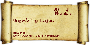 Ungváry Lajos névjegykártya